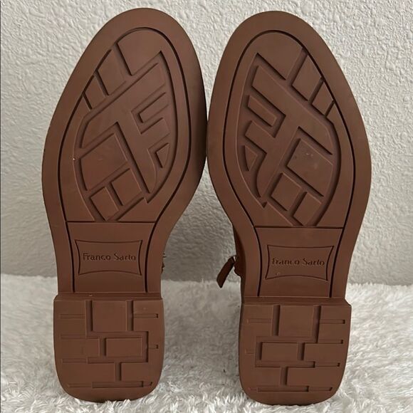 Franco Sarto Women’s Size 5.5 100% Genuine Leather Beam Ankle Boots in Cognac - Picture 4 of 11